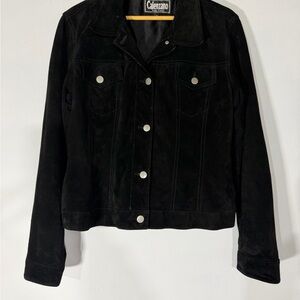 90s CALENZANO vintage Italian-designed suede leather jacket 1990’s women Size 16